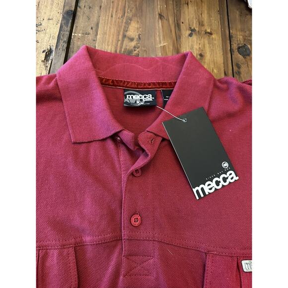 MECCA USA Vintage Polo Shirt Men's XL Red New With Tags Rare - Picture 4 of 8